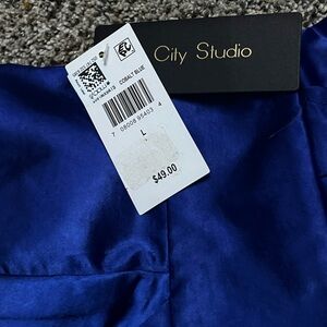 A silk textured blue short above knee dress!